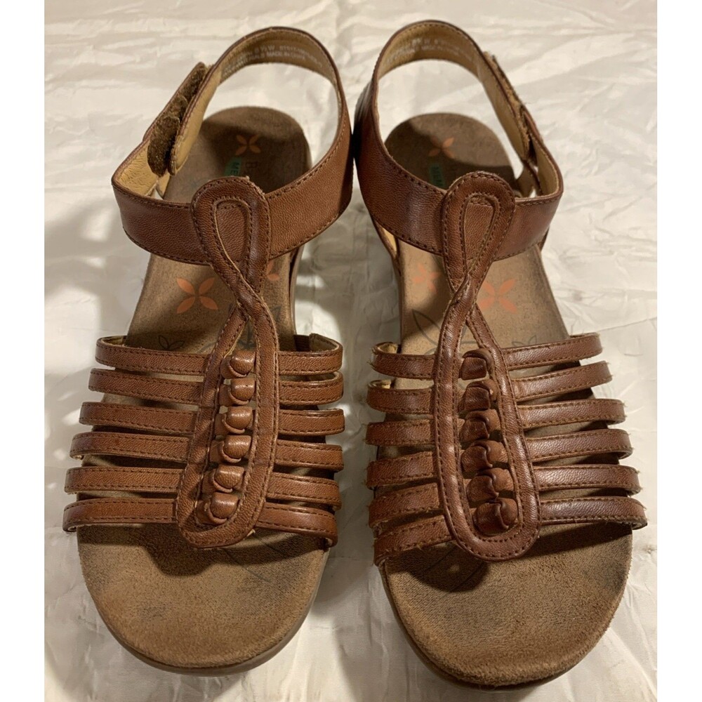 Bare Traps Hermine Strappy Sandals Women’s 8.5 W Brown Wedge Ankle Strap